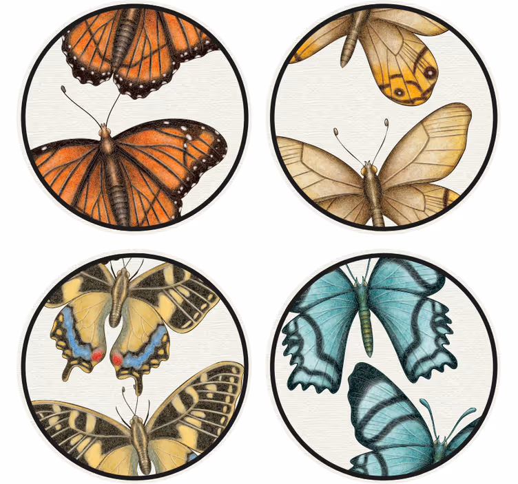Untersetzer freak buntes schmetterlingsset - TenStickers