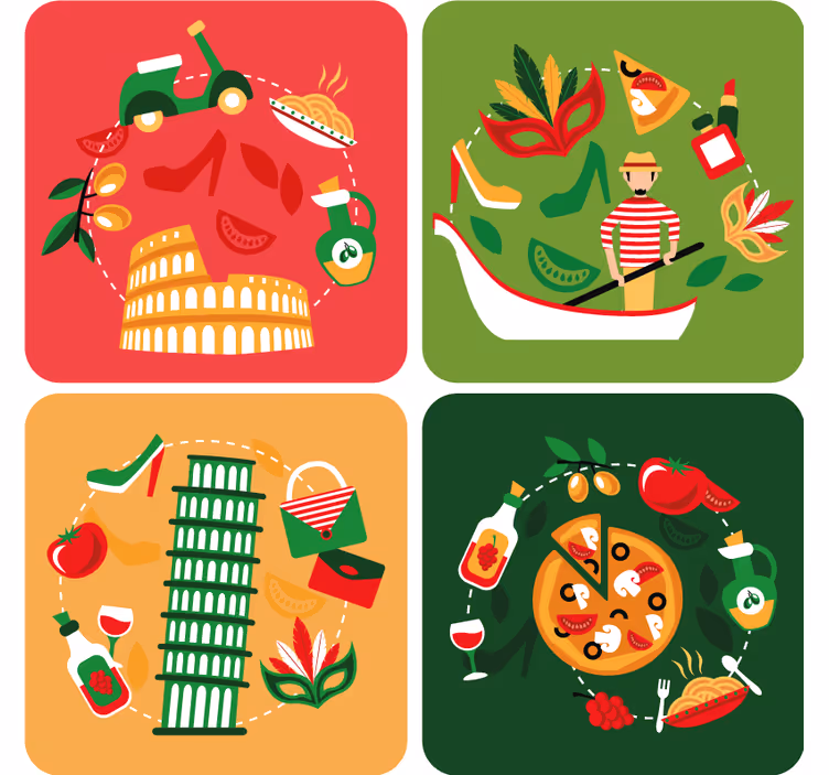 Untersetzer freak italienische genussreise - TenStickers