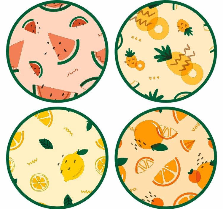 Untersetzer freak mit tropischen fruchtmustern - TenStickers