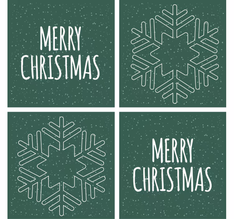 Untersetzer Weihnachten Grüner Hintergrund - TenStickers