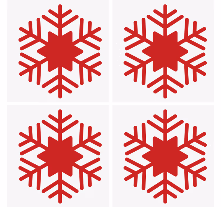 Untersetzer weihnachten mit rotem schneeflockenmuster - TenStickers