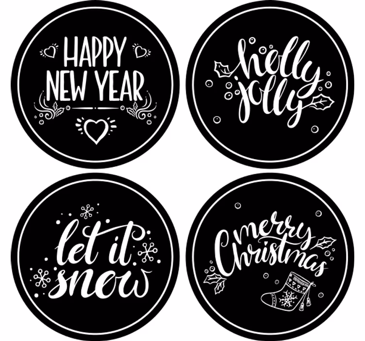 Untersetzer Weihnachten Verschiedene weihnachtssprüche - TenStickers