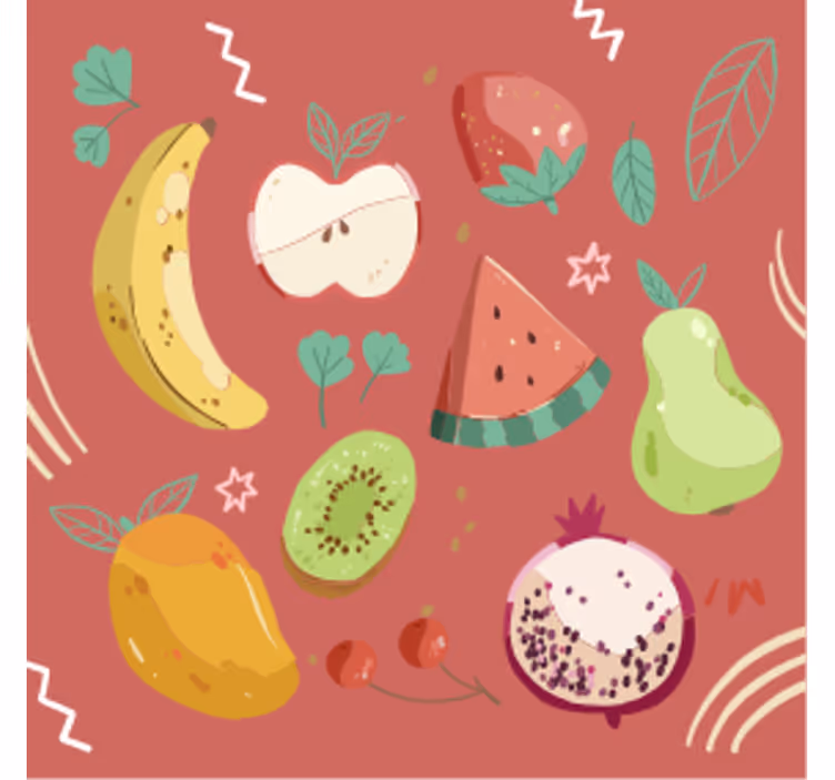 Untersetzer modern bunte obstarrangement - TenStickers