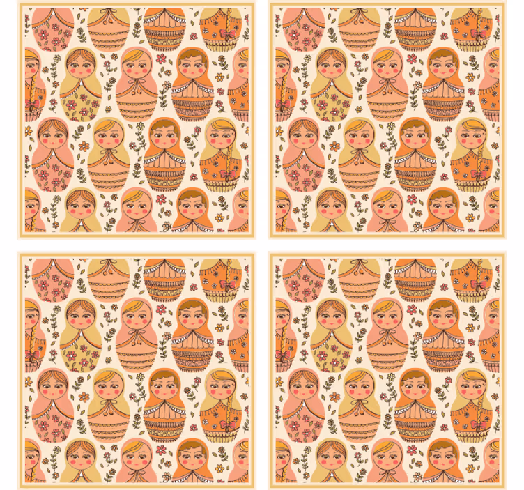 Untersetzer freak mit buntem matroschka-muster - TenStickers