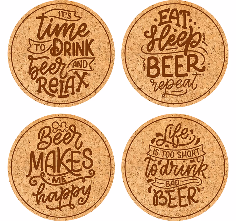 Untersetzer Zitat Verschiedene biertexte - TenStickers