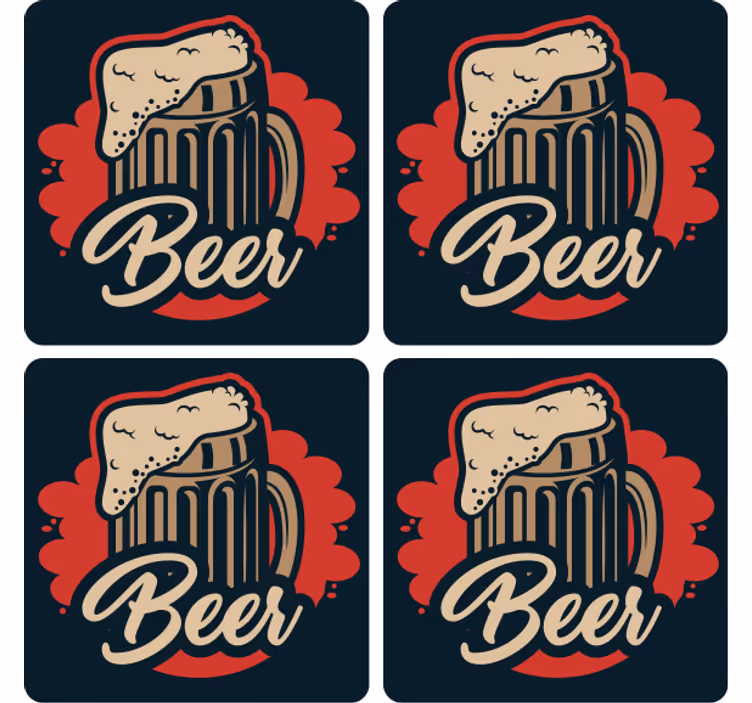 Bierdeckel mit schaumiger krugillustration - TenStickers