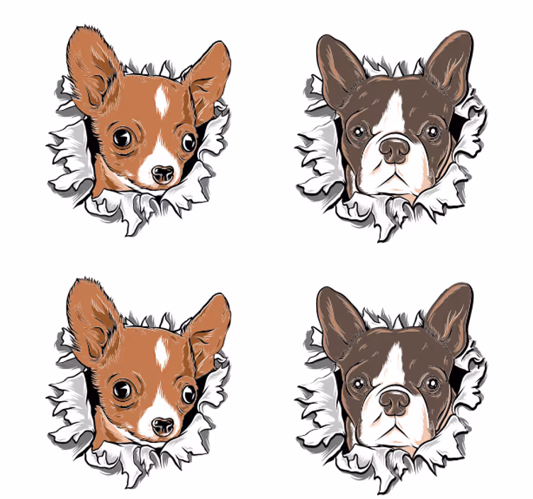 Untersetzer Freak Süße animierte hunde - TenStickers