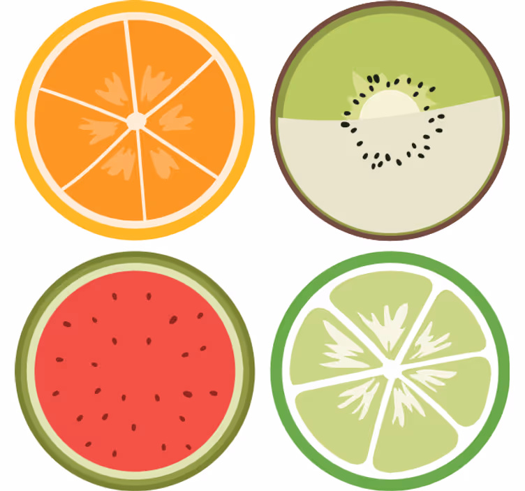 Untersetzer modern zitrusfrüchte scheiben - TenStickers