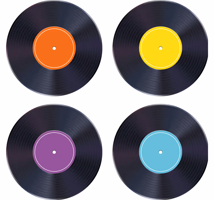 Untersetzer Modern Bunte lp aufzeichnung - TenStickers