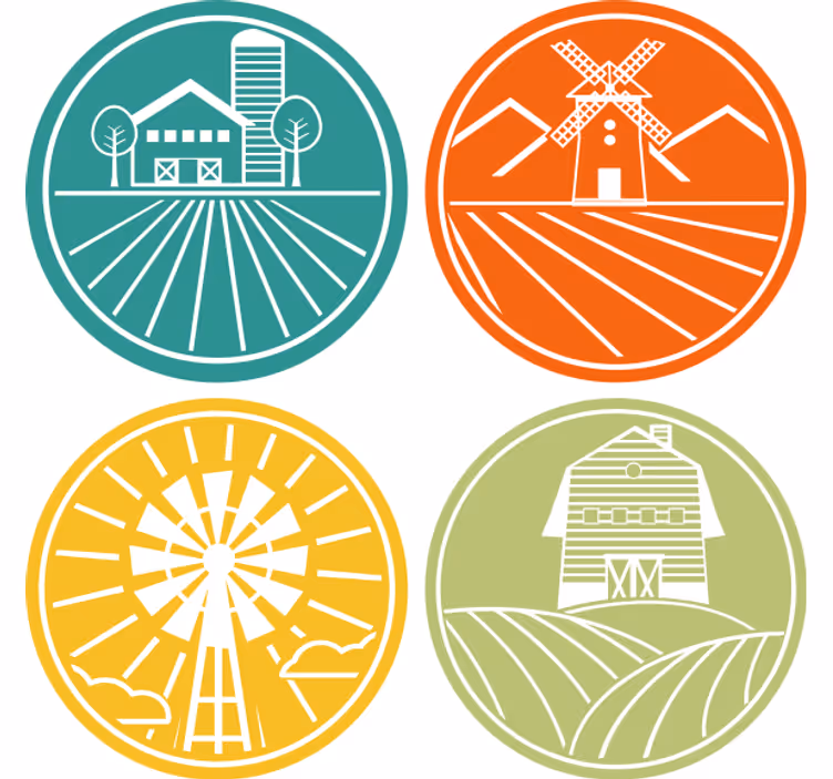 Vintage untersetzer mit ländlichen rundmotiven - TenStickers