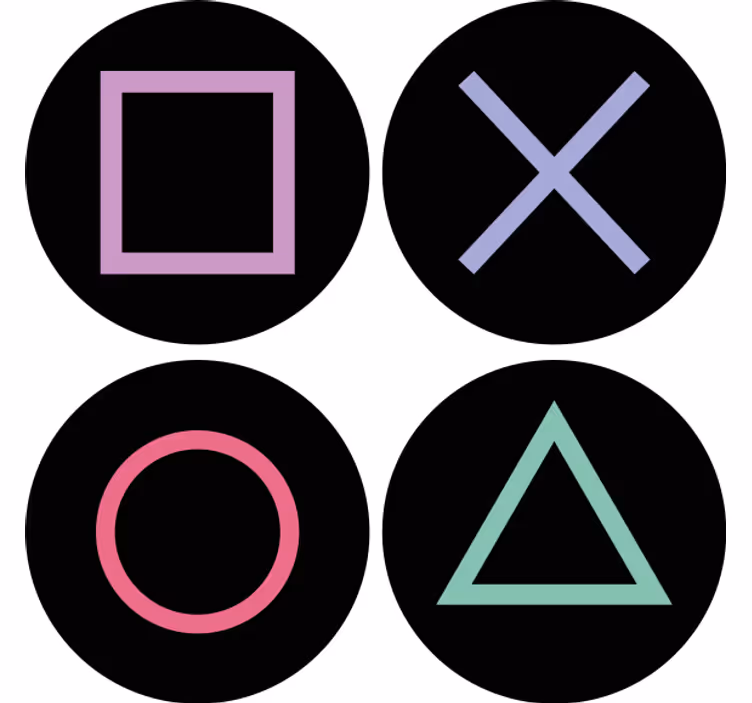 Untersetzer Modern Playstation-fernbedienungsfiguren - TenStickers