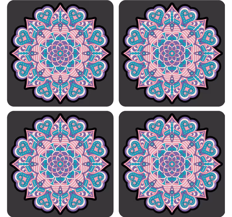 Untersetzer freak buntes herz mandala - TenStickers