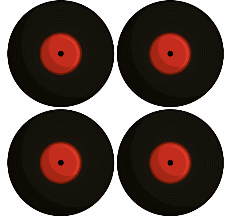 Vintage untersetzer im retro vinylplatten design - TenStickers