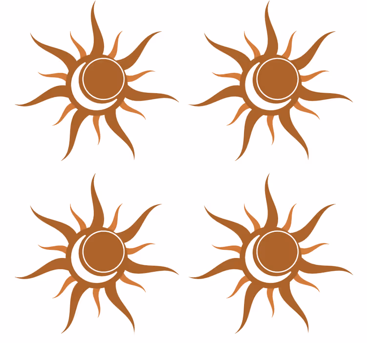 Untersetzer Muster Sonnenstrahlen aus holz - TenStickers