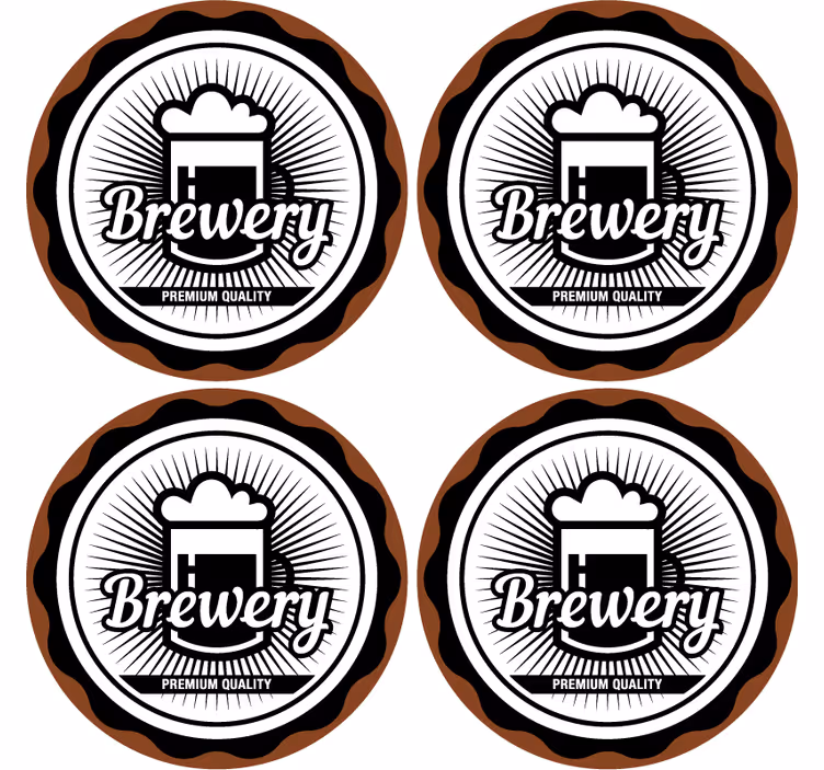 Bierdeckel brauerei premium qualität emblem - TenStickers