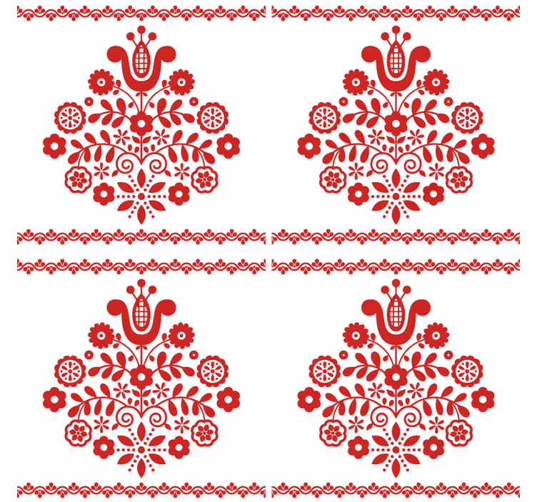 Untersetzer mit floralem volksmuster - TenStickers