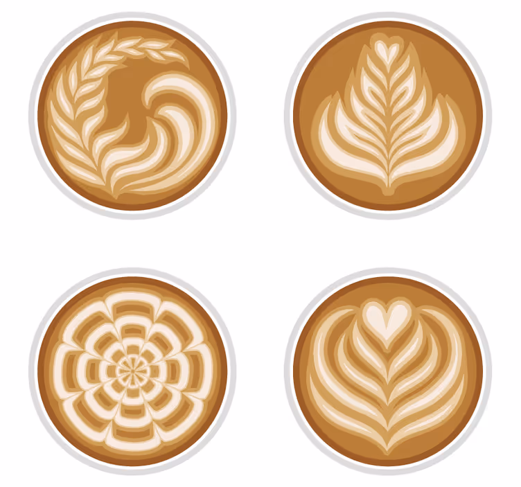 Untersetzer freak mit latte art motiven - TenStickers