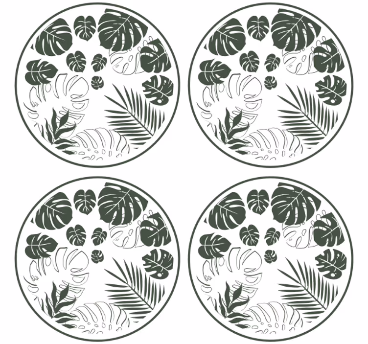 Untersetzer mit üppigem grünen kreis-motiv - TenStickers