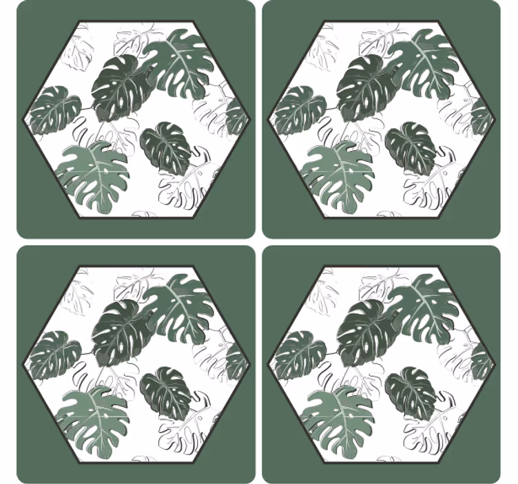 Untersetzer im hexagonalen blattdesign - TenStickers
