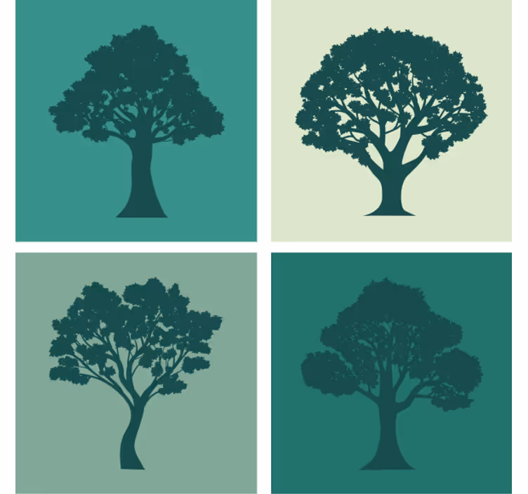 Untersetzer silhouetten baum kollektion - TenStickers