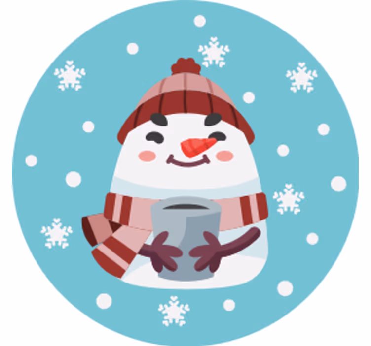 Untersetzer weihnachten schneemann mit becher - TenStickers