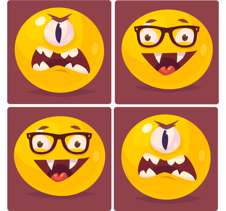 Untersetzer freak mit verspielten smiley-gesichtern - TenStickers