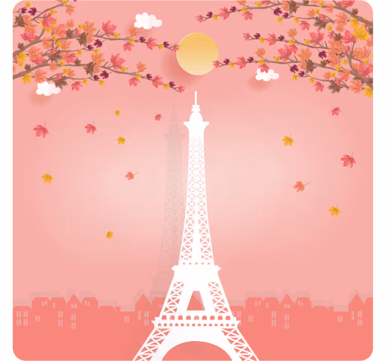 Untersetzer modern eiffelturm herbstszene - TenStickers