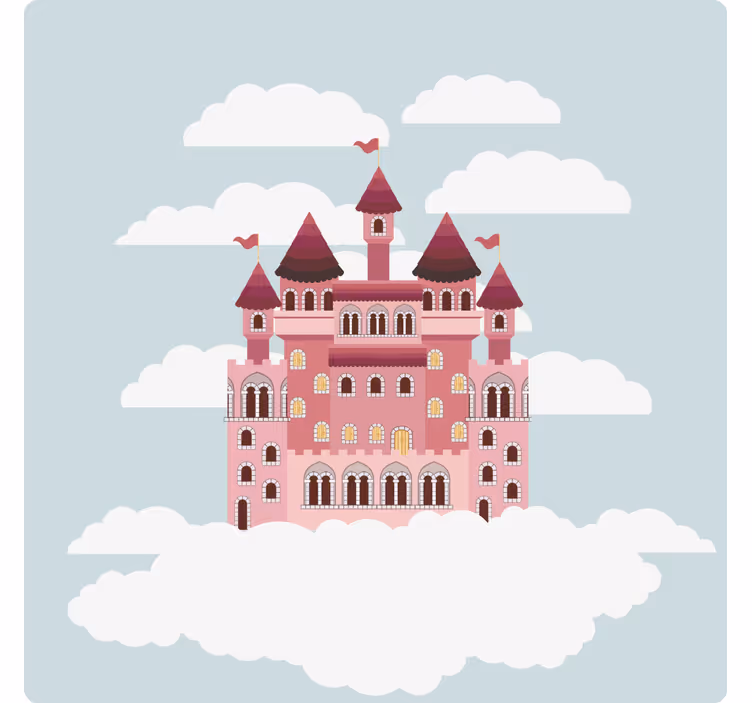 Untersetzer freak mit märchenschloss-illustration - TenStickers