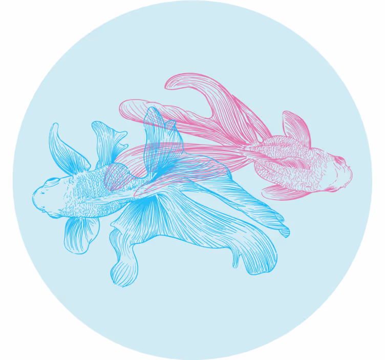 Untersetzer freak mit zweifarbigen fischmotiven - TenStickers