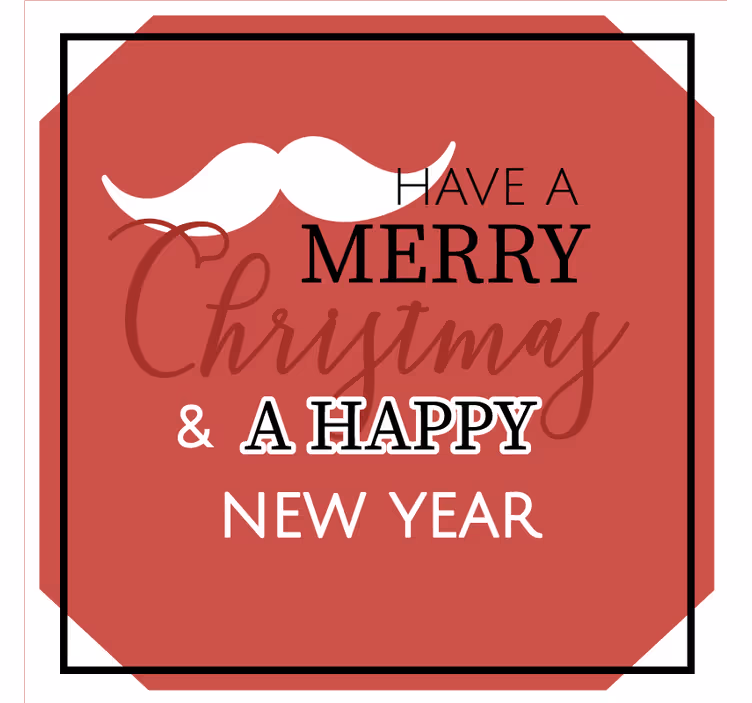 Untersetzer Weihnachten Frohes neues jahr santa schnurrbart - TenStickers