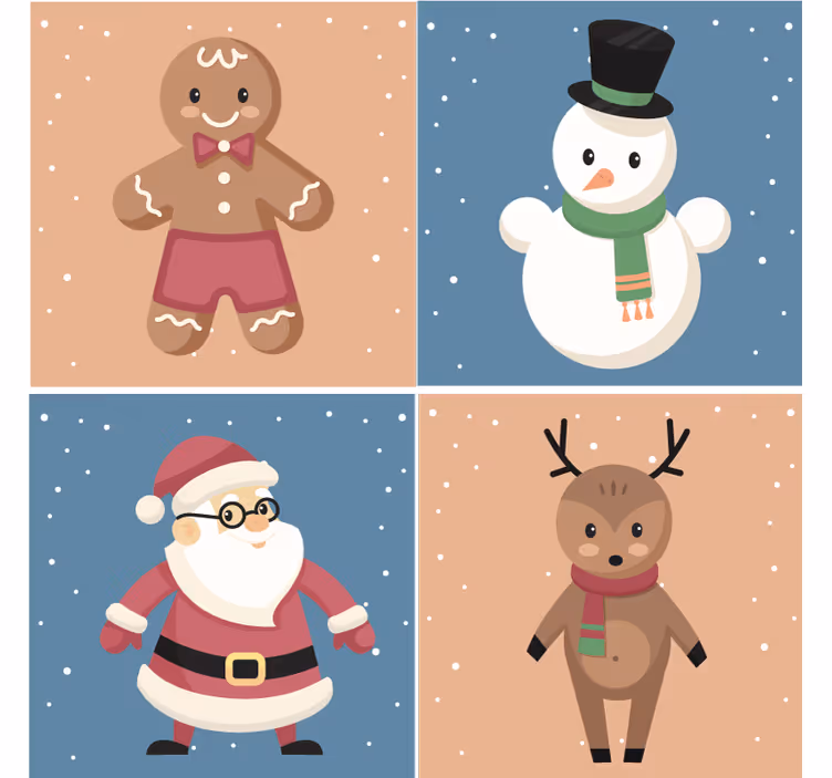 Untersetzer weihnachten lebkuchenfiguren festlich - TenStickers
