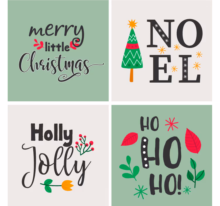 Untersetzer weihnachten elfa ho ho grafik - TenStickers