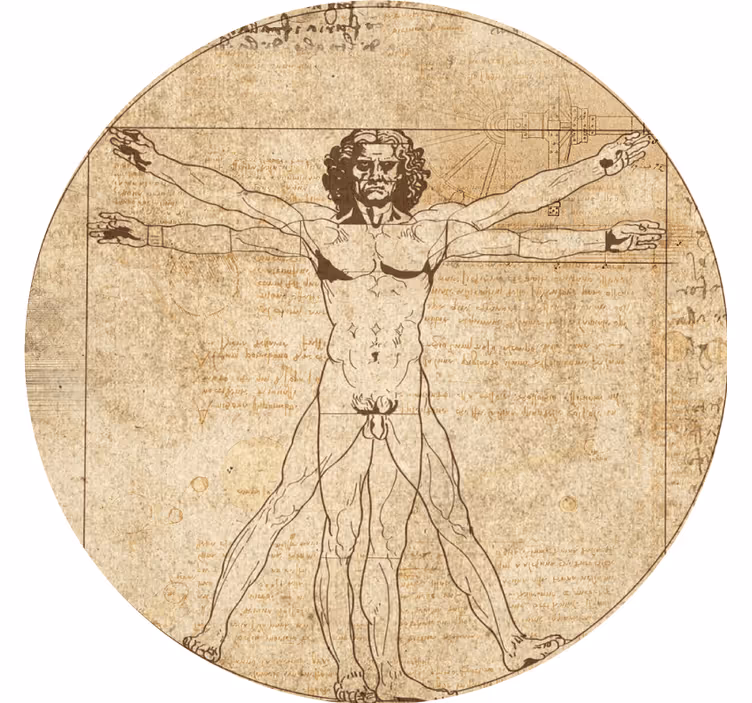 Untersetzer modern vitruvianische figurenillustration - TenStickers