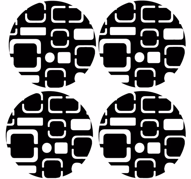 Untersetzer mit geometrischen schwarzen motiven - TenStickers