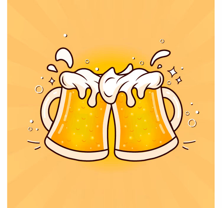 Untersetzer Bier Prost mit gläsern bier - TenStickers
