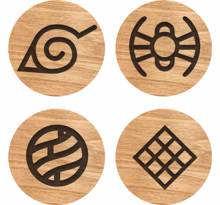 Untersetzer freak symbolische holzringe - TenStickers