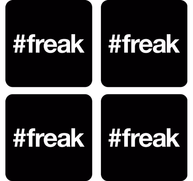 Untersetzer freak schwarzer hintergrund mit hashtag - TenStickers