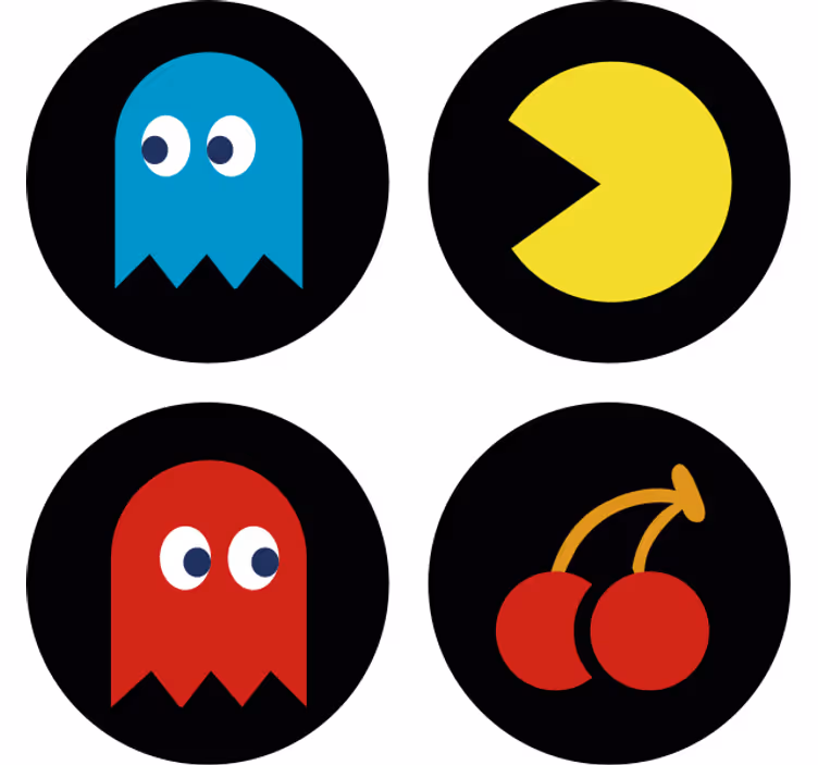 Untersetzer freak mit bunten retro-icons - TenStickers