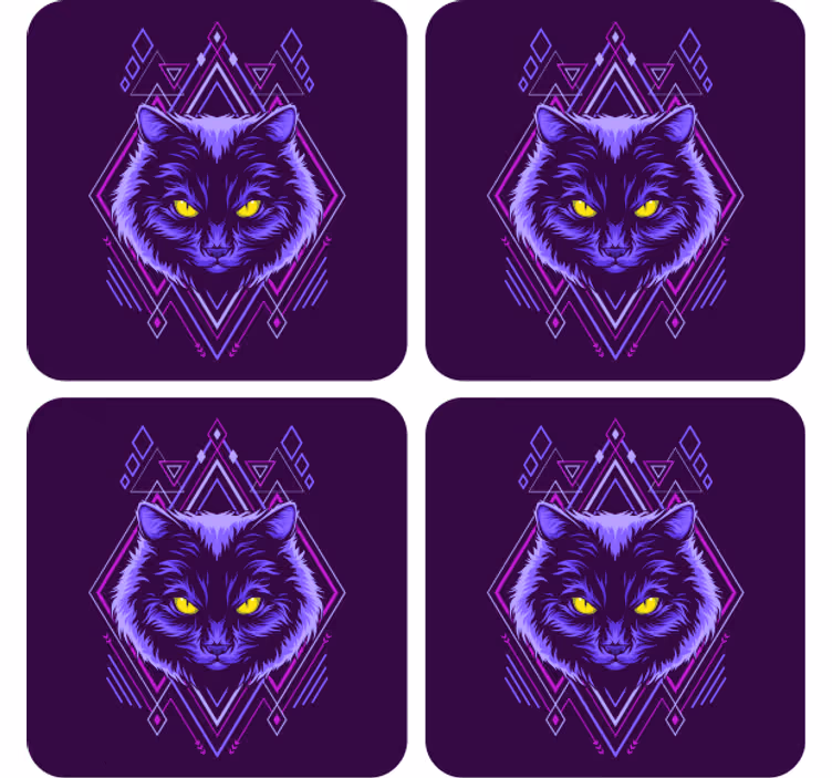 Untersetzer freak mit eleganter katzenillustration - TenStickers