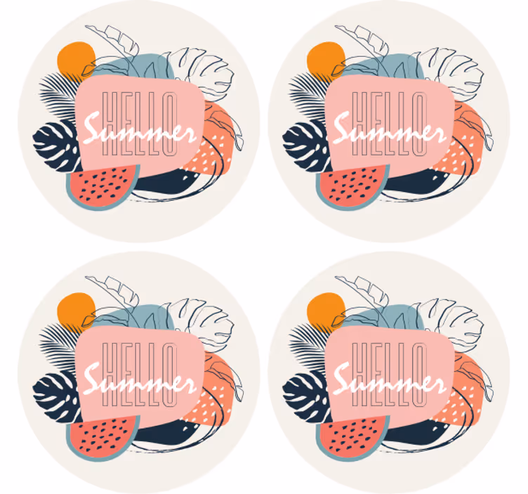 Untersetzer Modern Hallo sommer - TenStickers