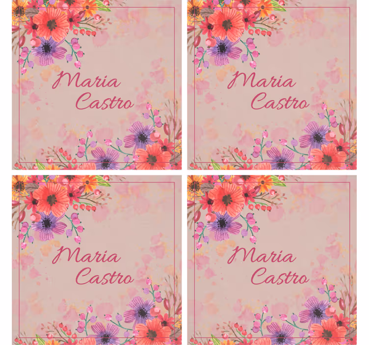 Untersetzer personalisiert mit floralen akzenten - TenStickers