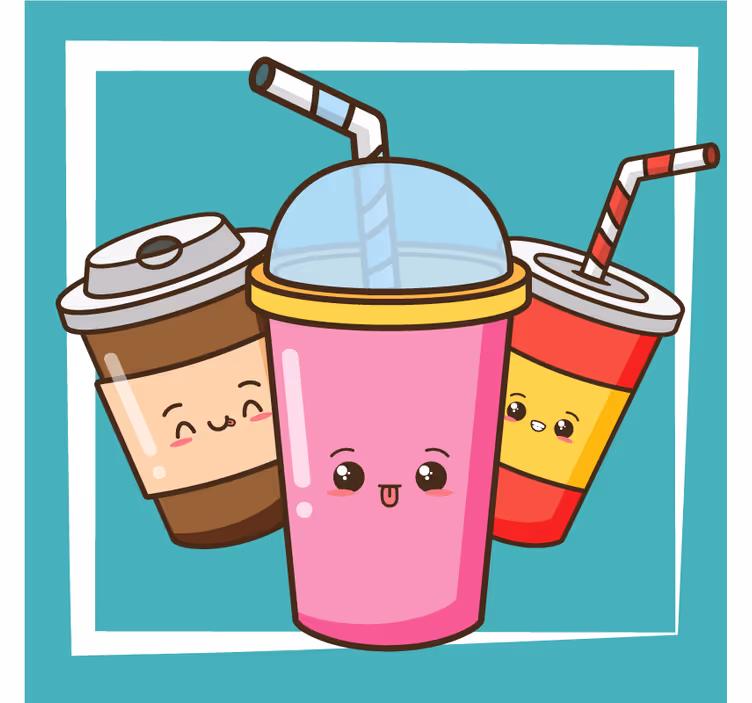 Untersetzer freak mit verspielten getränkefiguren - TenStickers