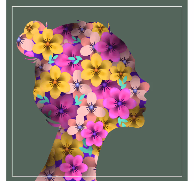 Untersetzer modern mit floralen silhouettenprofilen - TenStickers