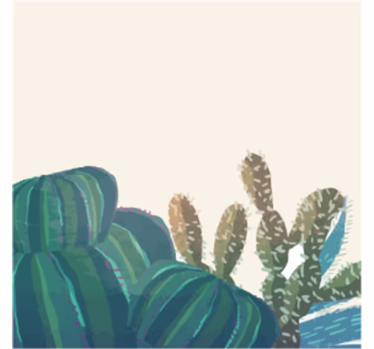 Untersetzer cactus arrangement mit struktur - TenStickers