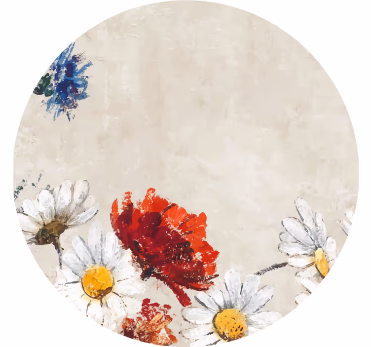 Untersetzer Modern Blume auf dem beigen Hintergrund - TenStickers
