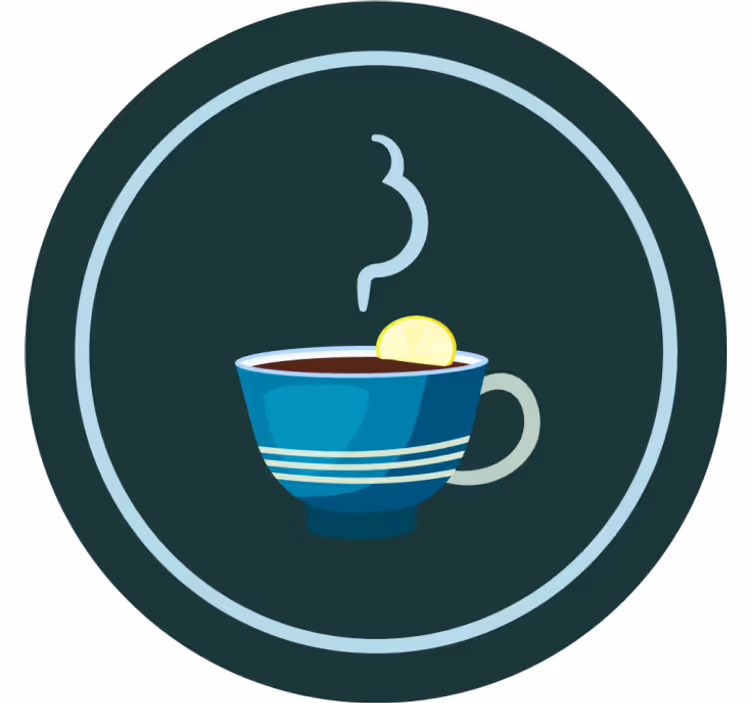 Untersetzer modern stilvolle teetasse - TenStickers