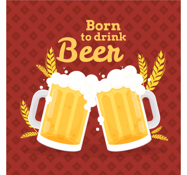 Bierdeckel prost mit bier - TenStickers