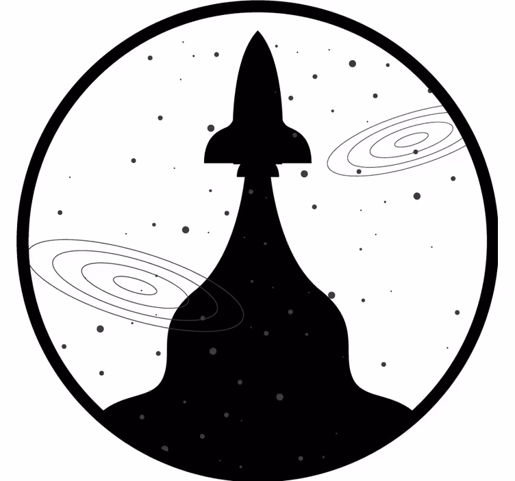 Untersetzer freak raketen-silhouette mit sternen - TenStickers