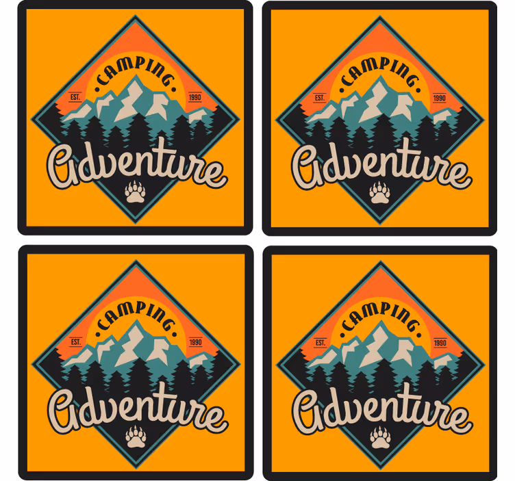 Bierdeckel sprüche camping abenteuer abzeichen - TenStickers