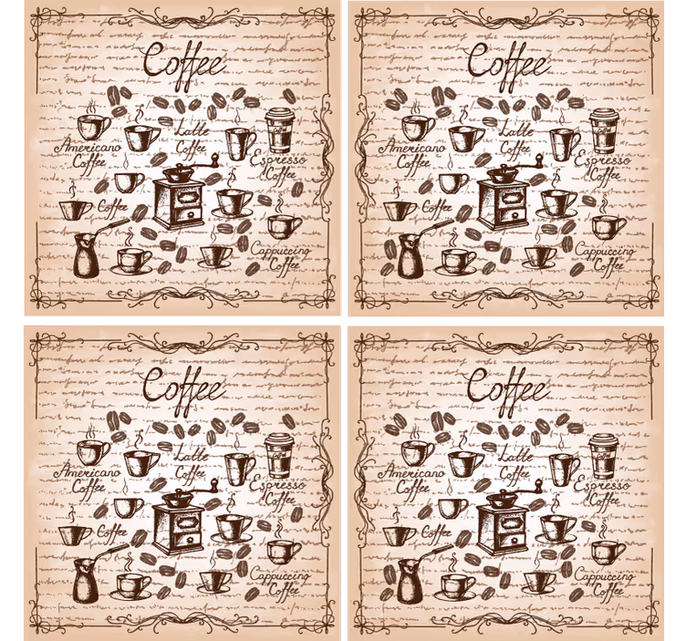 Untersetzer personalisiert kaffeetypen illustration - TenStickers